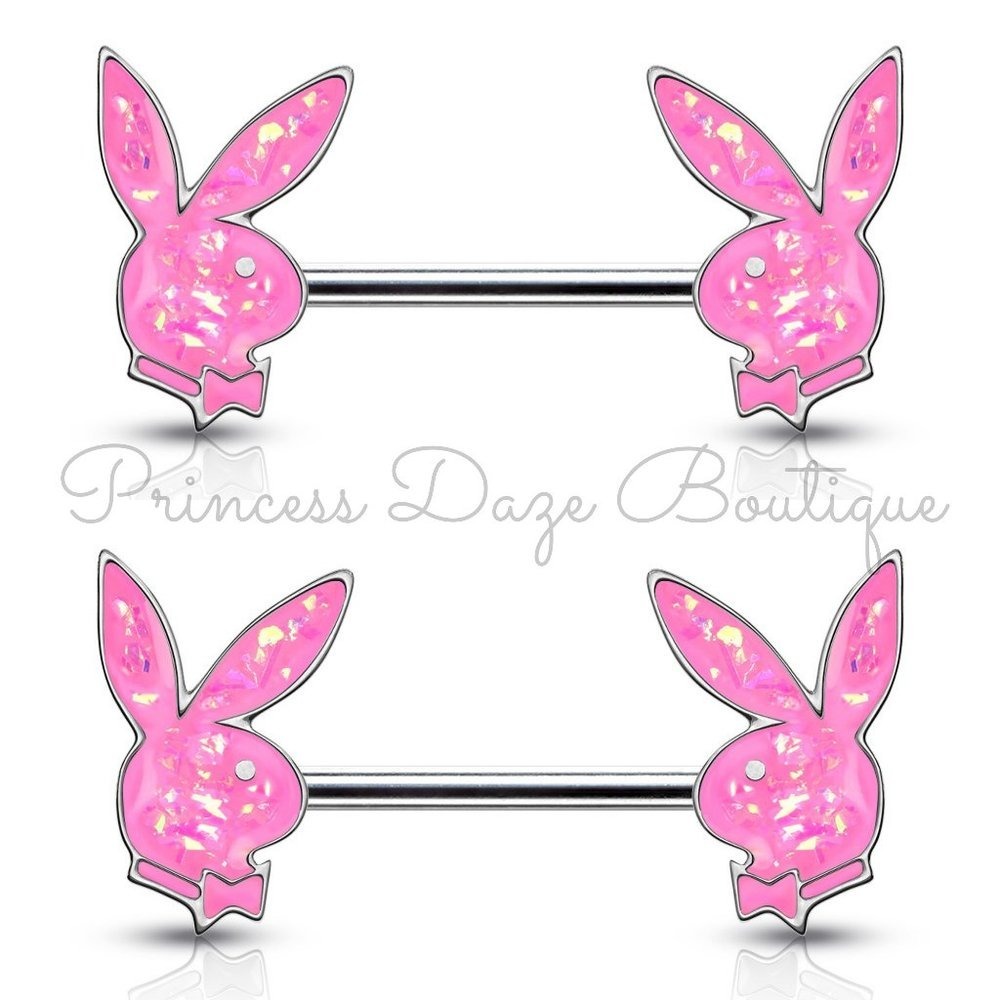 Playboy Pink Opal Barbell‎ Nipple Ring